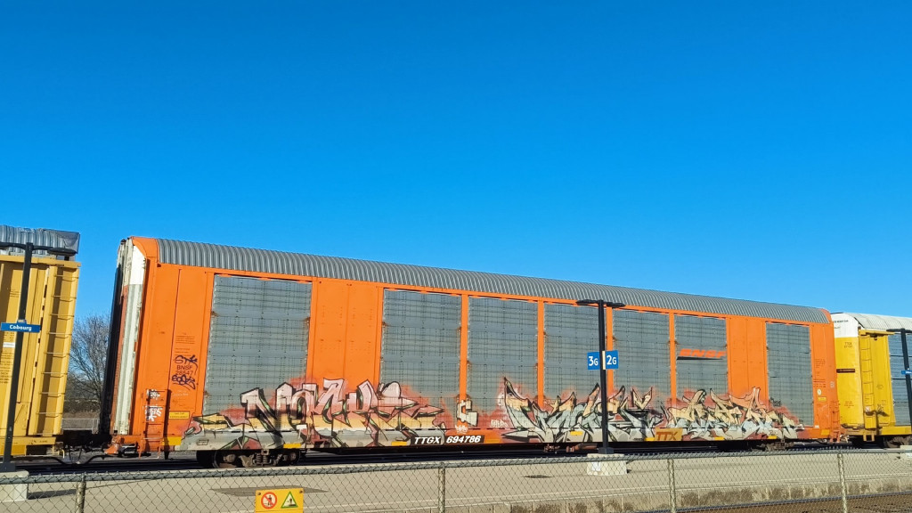 BNSF 28547 (Body) TTGX 694786 (Flat)